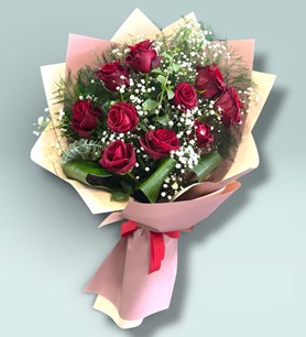 kırmızı gül buketi, sevgiliye çiçek, karaman gül siparişi
