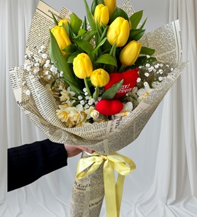 karaman, sarı lale, yasemin çiçek, lale buketi, aşk çiçeği