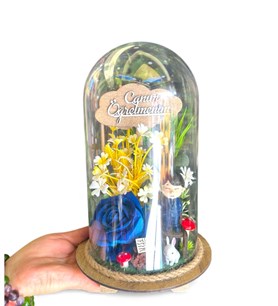 -  öğretmen hediyesi, teraryum, karaman çiçek, mavi gül, kit